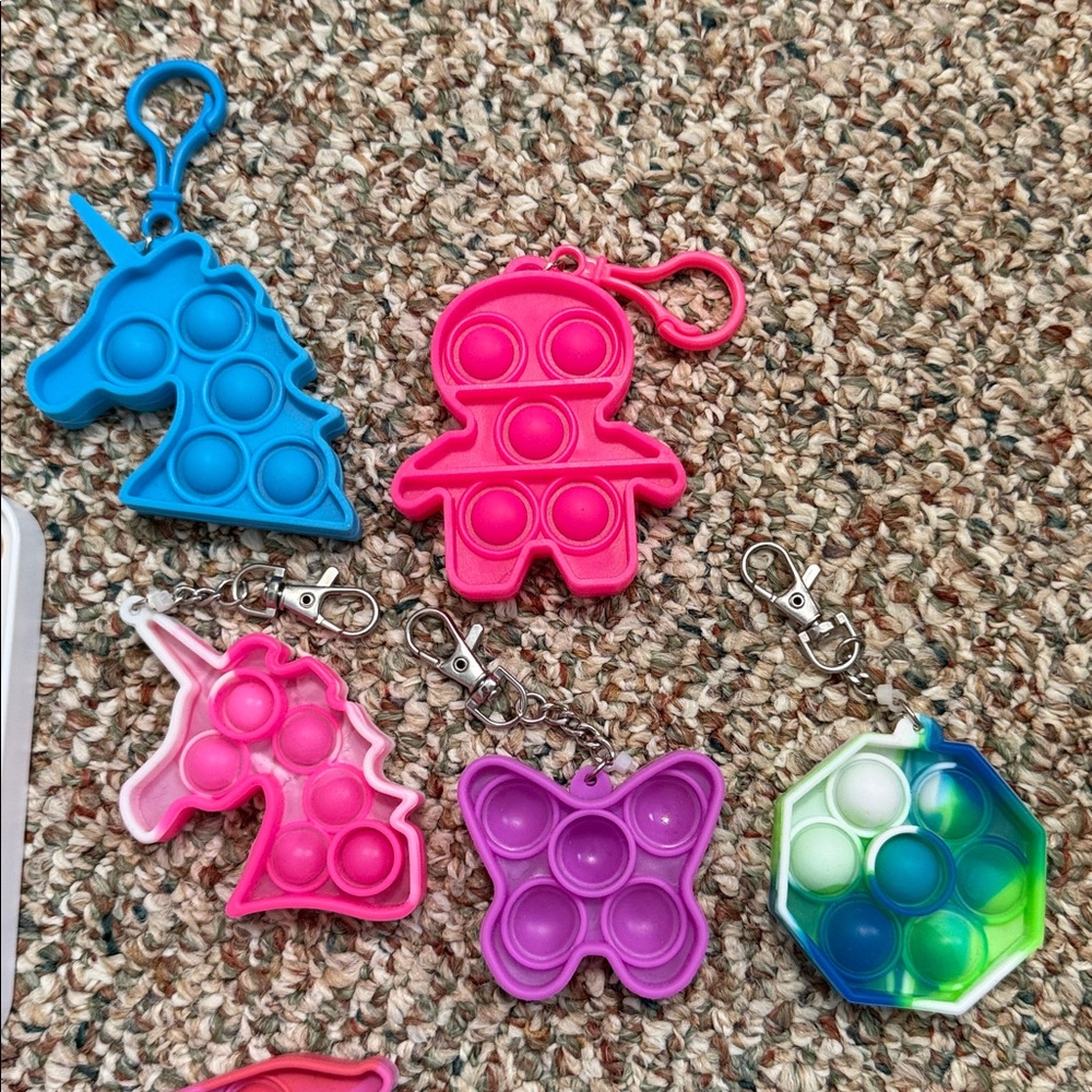 Colorful Pop It Fidget Toy Set includes keychains and pencil case! - Picture 2 of 5